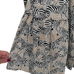 J.Crew Animal Print Novelty Zebra Leopard Long Sleeve Tiered‎ Mini Dress Size XS thumbnail 13