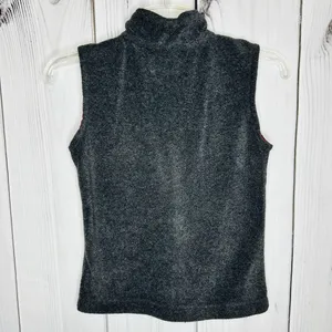 Abercrombie Fitch Womens Size XS Fleece 1/4 Zip Vest Gray Red Trim Vintage thumbnail 5
