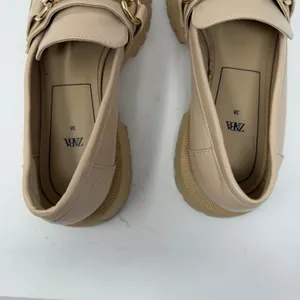 Zara Lug Sole Horsebit Platform Loafers Beige Chunky Slip On Women Size 38 7.5 thumbnail 10