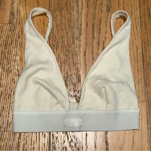 Skims Cotton Jersey Plunge Bralette Ivory Cream‎ XXS thumbnail 2