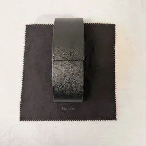 Prada Hard Case Black For Sunglasses Black Faux Leather Cloth Flip Top Magnetic thumbnail 1