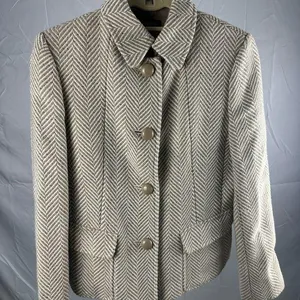 New Talbots Size 4 Button Down Heavy Tweed Jacket Blazer thumbnail 1