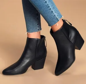 Lulu’s Black Pointed Toe Ankle Boots thumbnail 1