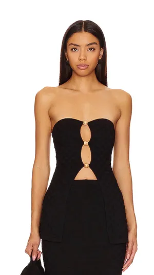 Runaway the Label Taya cut out beaded tube top L NWT thumbnail 1