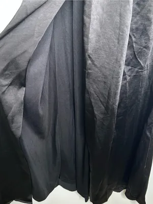 Lulus NWT Endearing Elegance Black Satin Long Sleeve Plunge Maxi Dress Size XS thumbnail 10