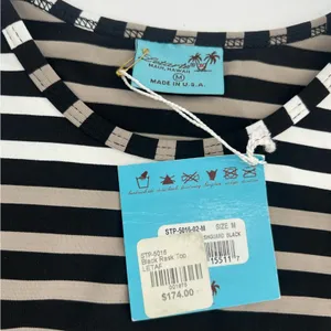 NWT Letarte Hawaii rashguard UPF‎ top sz M skull striped thumbnail 3