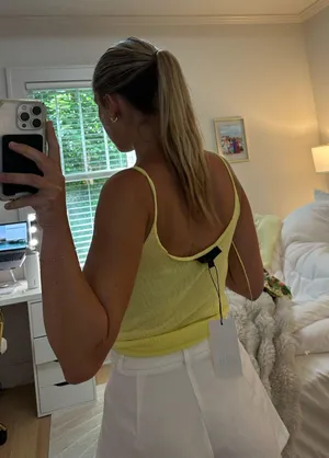 Zara Yellow Knit Tank Top NWT thumbnail 4