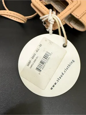 STAUD Micro Shirley Necklace Bag Tan Leather Micro Bag Charm thumbnail 12