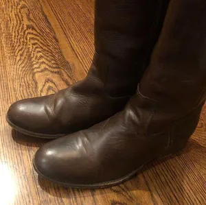 FRYE Brown Leather Mid Calf Campus Low Heel Smooth Shaft Western Boots Sz 9 thumbnail 3
