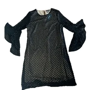 NWT Miss Me Bell Sleeve black dress size medium D thumbnail 1
