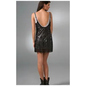 Free People Intimately black sequin slip dress, size small thumbnail 2