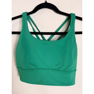 Lululemon Energy Bra Longline Maldives Green Strappy Yoga Bra LW2EB9S Size 4 thumbnail 2