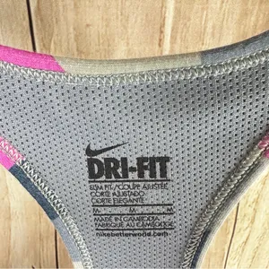 Nike Dri-fit Slim Fit Pink and Gray Chevron Racerback Tank Top thumbnail 4