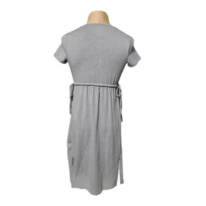Isabel Maternity by Ingrid & Isabel Women's SS Tie Waist Dress Gray XS thumbnail 2