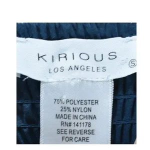 Kirious Los Angeles Teal Corset Crop Top Long Puff Sleeve Smocked Back Small thumbnail 5