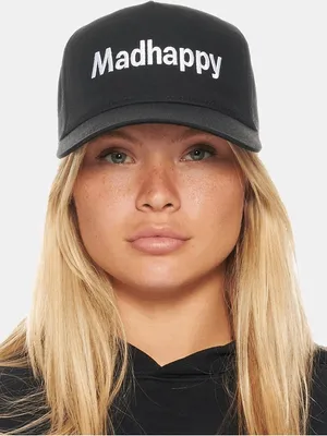 MADHAPPY Dad Black Embroidered Hat Cap thumbnail 1