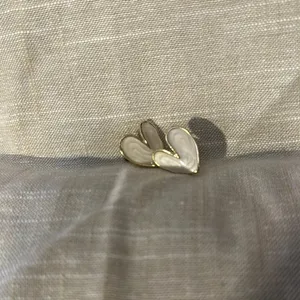 Gold and white enamel earrings thumbnail 2