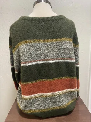 Skies Are Blue Colorblock Crewneck Green Women’s Size M thumbnail 3
