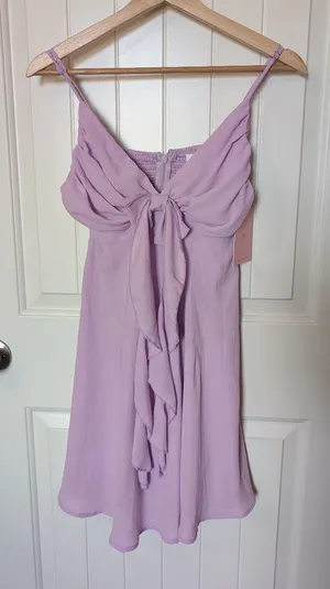 NWT Hello Molly Smile Back At Me Mini Dress W6/Medium Lilac thumbnail 1