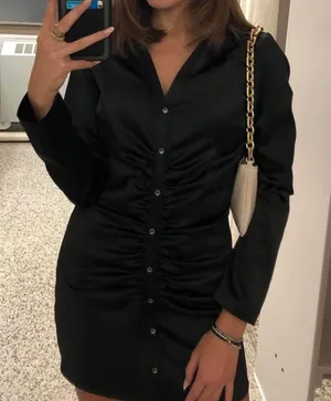 Zara Black Long Sleeve Mini Dress thumbnail 1