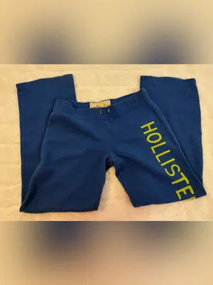 Women’s Hollister Co. Blue Sweatpants with Yellow Logo Size X-Small thumbnail 5