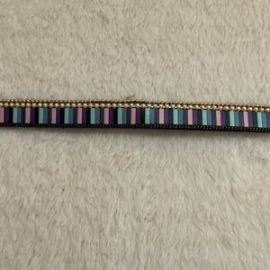 Colorful leather and Metal Bracelet thumbnail 3