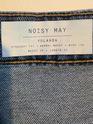 Noisy May Yolanda Straight Fit Wide Leg Jeans in Blue Size 29 x 32 thumbnail 7