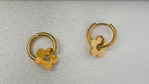 Elegant Flower Hoop Earrings for Women thumbnail 1