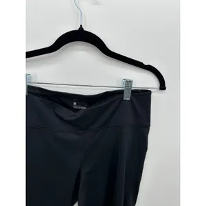 Nike Womens Black Dri-FIT Cropped‎ Mesh Leggings Sz L Workout Gym Running ER16 thumbnail 5