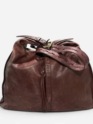 Hobo International Burgundy Distressed Leather Slouchy Shoulder Bag thumbnail 6