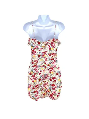 ASTR The Label Ditsy Floral Coquette Ruffle Mini Dress White Multicolor Size XS thumbnail 7