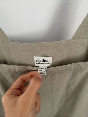 Rhythm. Small Jumpsuit Sage Green Relaxed Wide Leg Beach Linen Cotton thumbnail 4