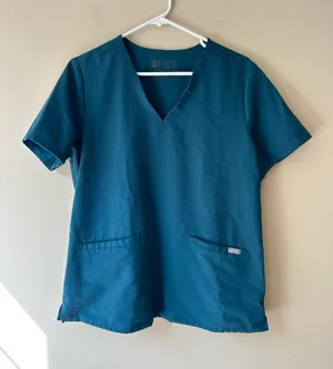 Figs Teal V-Neck Technical Scrub Top thumbnail 1