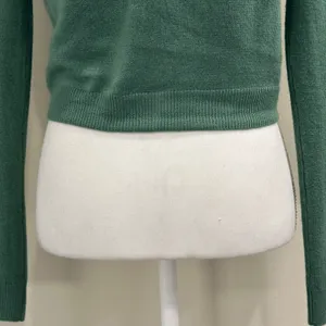 Clueless Movie Merch Sage Green Cropped V-Neck Button Front Cardigan Sweater XS thumbnail 4