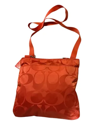 Authentic Coach Orange Signature Jacquard Nylon Crossbody Messenger Bag NWOT thumbnail 2