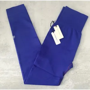 NEW WeWoreWhat Women Medium Blue Sapphire Seamless Athletic Leggings v6x thumbnail 3