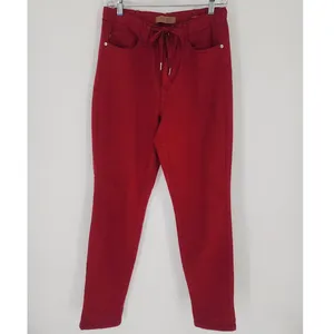 Judy Blue Garment Dyed Red Drawstring Skinny Jeans Size 7/28 thumbnail 9