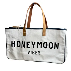NWT SANTA BARBARA DESIGN STUDIO Hold Everything Honeymoon Vibes Canvas Tote thumbnail 1
