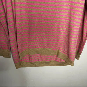 GAP Pink/Tan Bella Circle H Novelty Striped Sweater‎ thumbnail 4