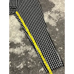 Preppy Gingham Check Straight Leg Trousers Black/White Ankle Pants thumbnail 8