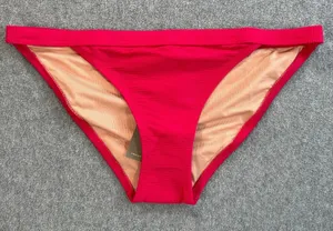 J Crew Ribbed Trim Hipster Bikini Bottom Pink Small BH485 Full Coverage New thumbnail 1