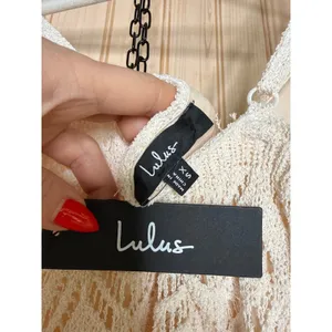 NWT Lulus Sunset Vibes Light Beige Crochet Sleeveless Midi Dress Classy Size XS thumbnail 8
