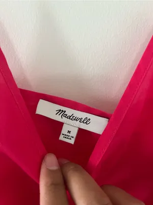 Madewell Hot Pink 100% Cotton Slip Mini Dress Medium Summer Lingerie thumbnail 4