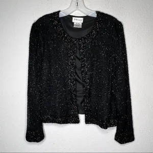 Vintage Stenay Black‎ Beaded Jacket Black thumbnail 5