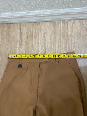 Zara Tan High-Waist Wide-Leg Trousers thumbnail 4