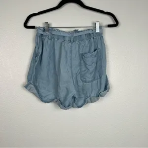 AERIE‎ Chambray Belted Shorts Blue Sz S thumbnail 2