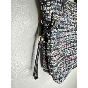 Juicy Couture Satchel Bag Womens Medium Multicolor Tweed Sequin Top Handle Lips thumbnail 3
