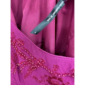 Free People Tatiana Purple Beaded Long Sleeve‎ Swing Mini Dress Women's Size 0 thumbnail 10