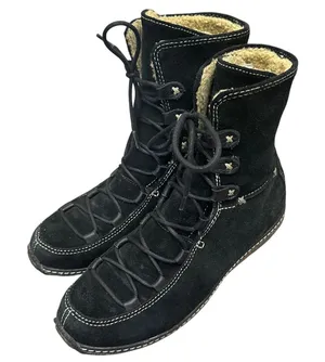 Timberland Black Reykir Ghillie Suede Lace-Up Sherpa‎ Moccasin Boots Boho Cozy 8 thumbnail 1