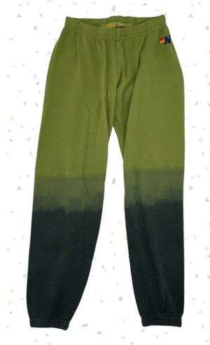 Aviator Nation Dip Dye Sweatpants Green Nature Two Tone Lounge Pants Size S thumbnail 1